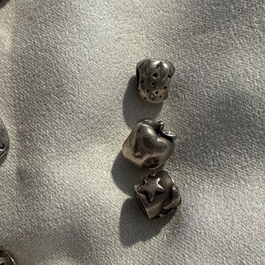 Pandora Silver Charms Strawberry, apple and sun/moon/star